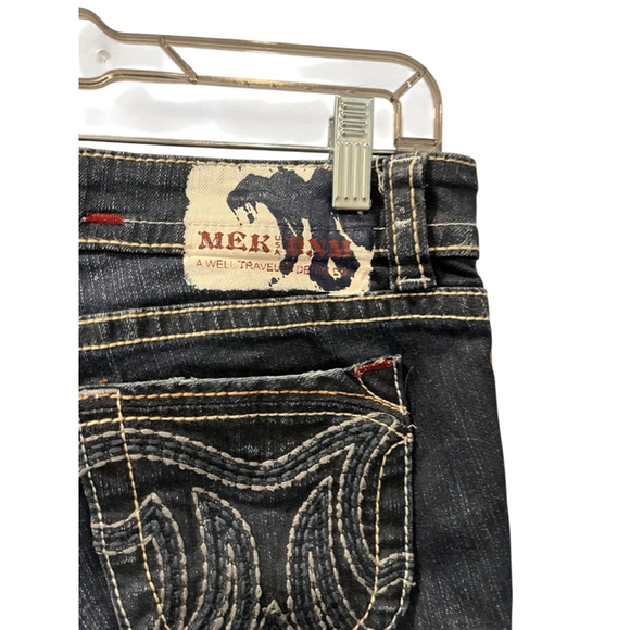 MEK Denim Darjeeling Cigarette Embroidered Studded Denim Jeans Size 28 Low Rise - Picture 7 of 7